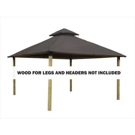 ACACIA 14 sq. ft. Gazebo Roof Framing & Mounting Kit with Taupe Outdura Canopy AGOK14- TAUPE